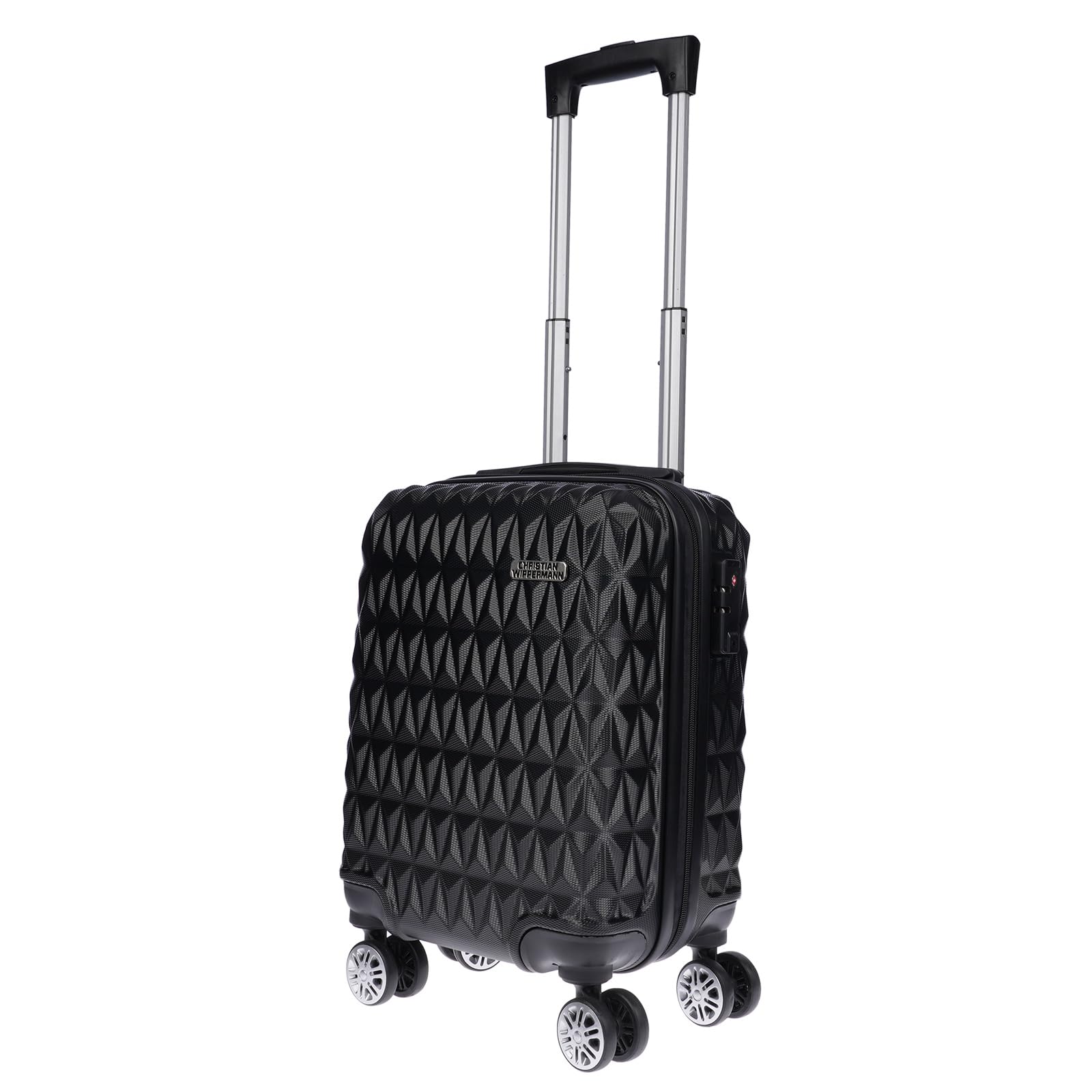 Christian Wippermann Set 2 valigie per bambini, uomo e donna, custodia rigida, trolley da viaggio, bagaglio a mano, Nero, Handgepäck