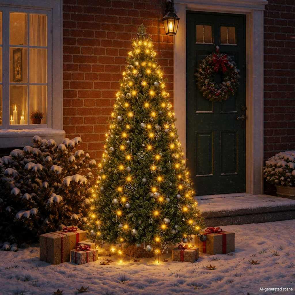 Rete luminosa per albero di Natale, con 210 LED, colore bianco