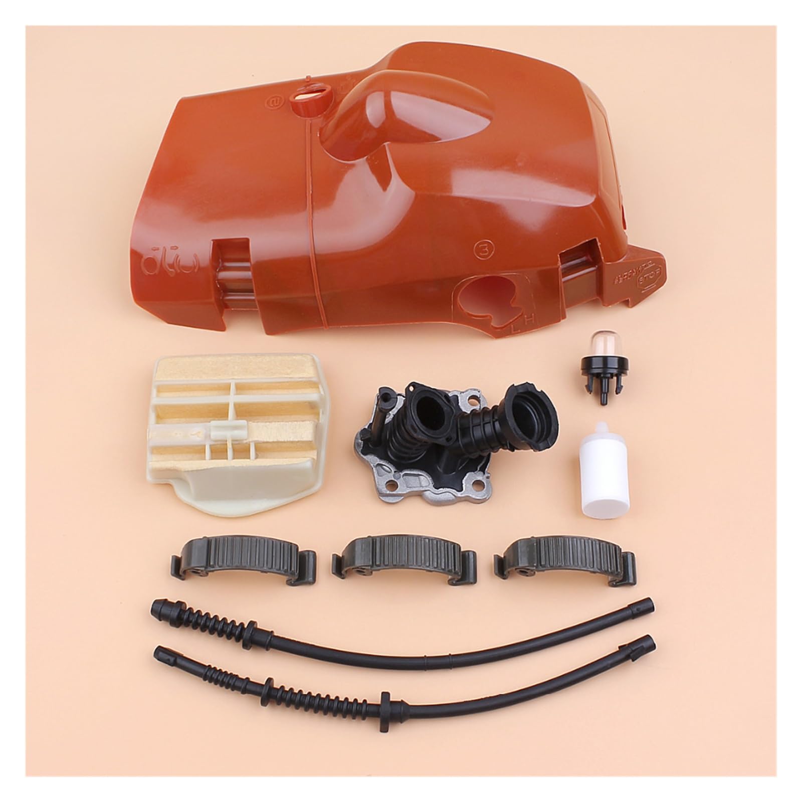 Kit de filtro de aire del colector de admisión del Clip de la cubierta superior del cilindro for reemplazo de motosierra de gasolina Husqvarna 445 E 445e 450 450e