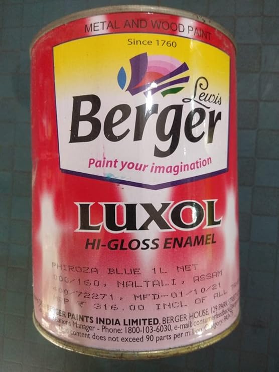 Best Quality 1 Litre Phiroza Blue Color Luxol Hi Gloss Enamel Amazon