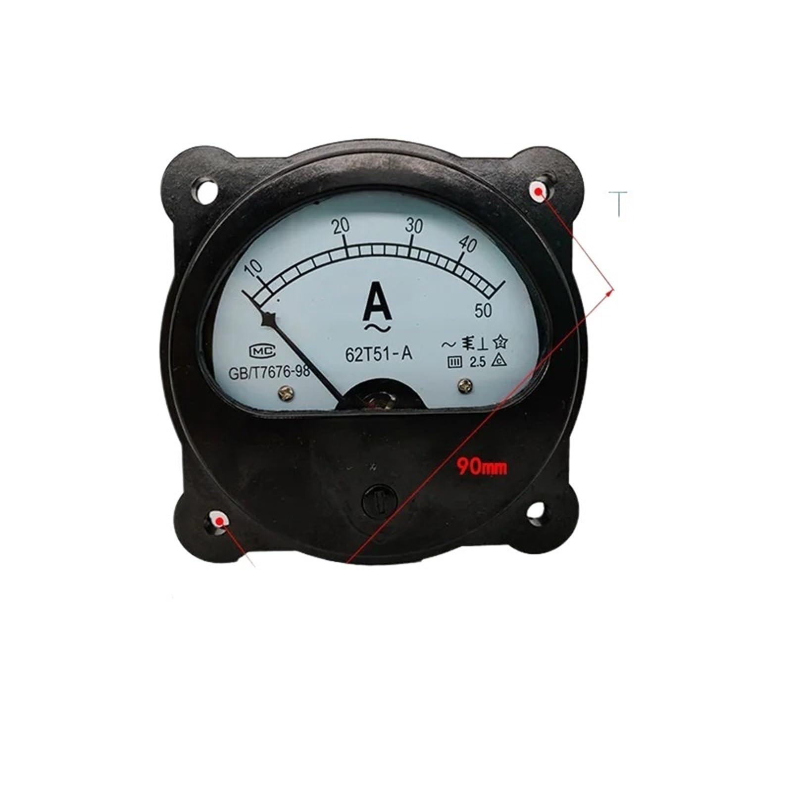 Ampèremètre analogique 50A 62T51-A pour tableau électrique de courant continu - 5