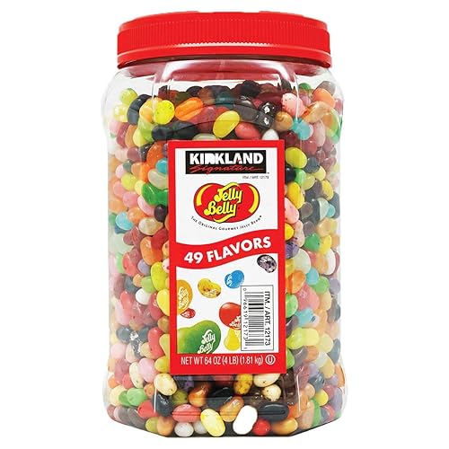 Kirkland Signature Jelly Belly - 49 sabores grajeas de jalea gourmet originales  Tarro de 4 libras 64 onzas