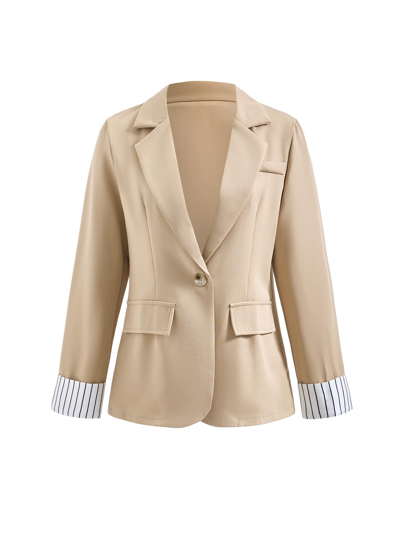 Womens Notch Lapel Business Casual Blazer Elegant Long Sleeve Work Suit Jackets Outerwear