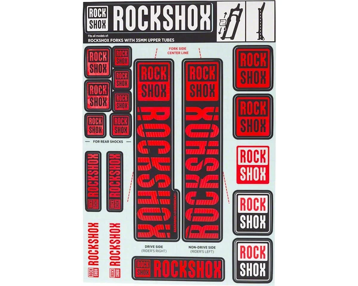 ROCKSHOX Sticker Set 35 mm Pike/Lyrik/Yari/Domain/Revelation, 11.4318.003.509 Pezzi di Ricambio, Rosso, Standard