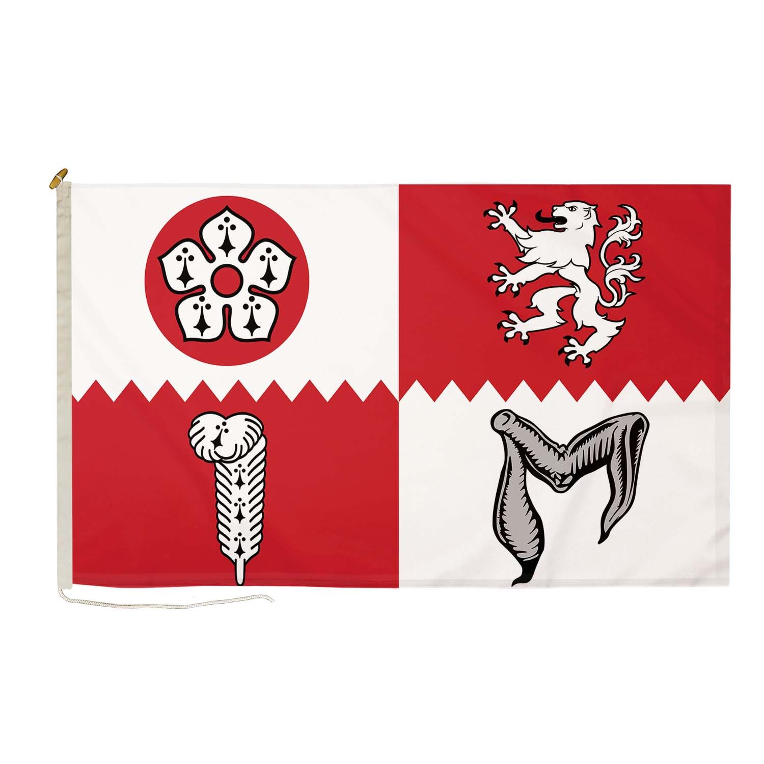DuraFlag Leicestershire Old Small Courtesy 20x12" Rope and Toggled Premium Quality 50x30cm Flag — image 1