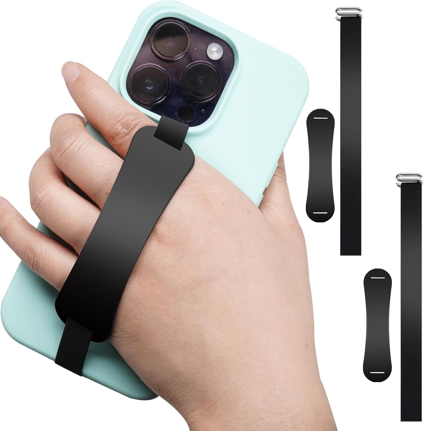 2PCS Finger Phone Grips, Silicone Mobile Phone Strap for Phone Case with Clip as