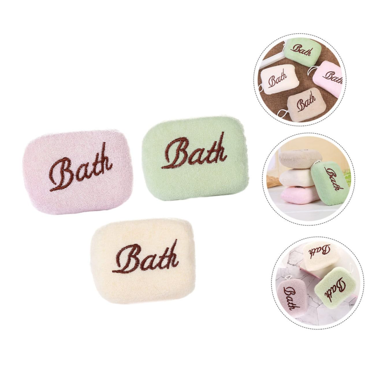 FRCOLOR 15 Stk besticktes Badetuch körperwäsche natürlich kleinkind puffs kopfhautwäscher badehandtuch kinder badehandtücher kinder praktischer Duschschwamm einfacher Badeschwamm