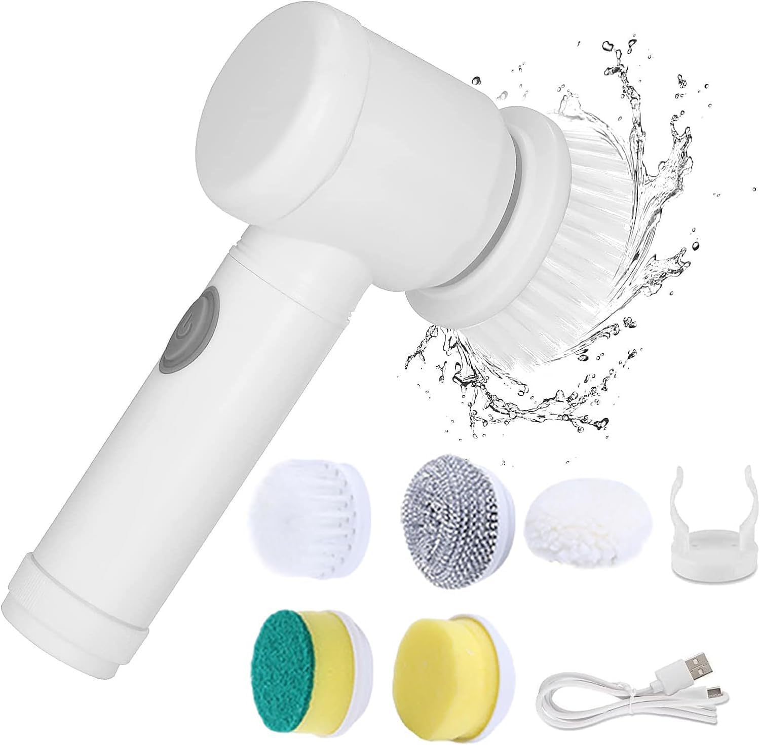 UCRAVO 5 in 1 Magic Brush, Electric Spin Scrubber, Handheld Wireless Cleaning Brush for Kitchen, Bathroom, Sink, Tile - Dishwashing and Pot Cleaning Artifact, Household Supplies