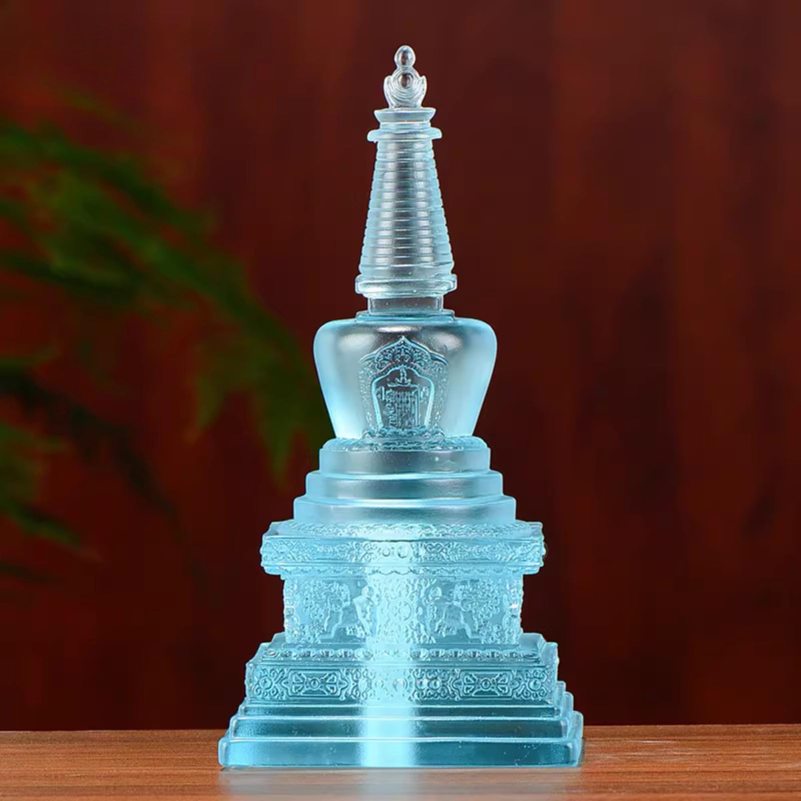 Niebieska glazura Stupa gospodarstwo domowe, 19 cm 19 cm, przed buddą pagoda salon Bodhi Tower