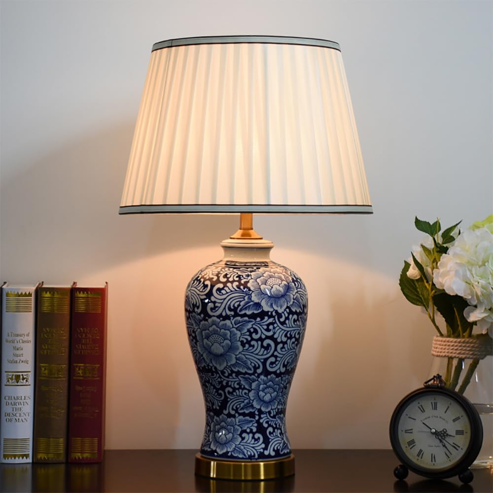 Moderne lampade da tavolo in ceramica a LED retrò americano creatività soggiorno camera da letto studio ufficio villa hotel hall letto luce (Stile 19)