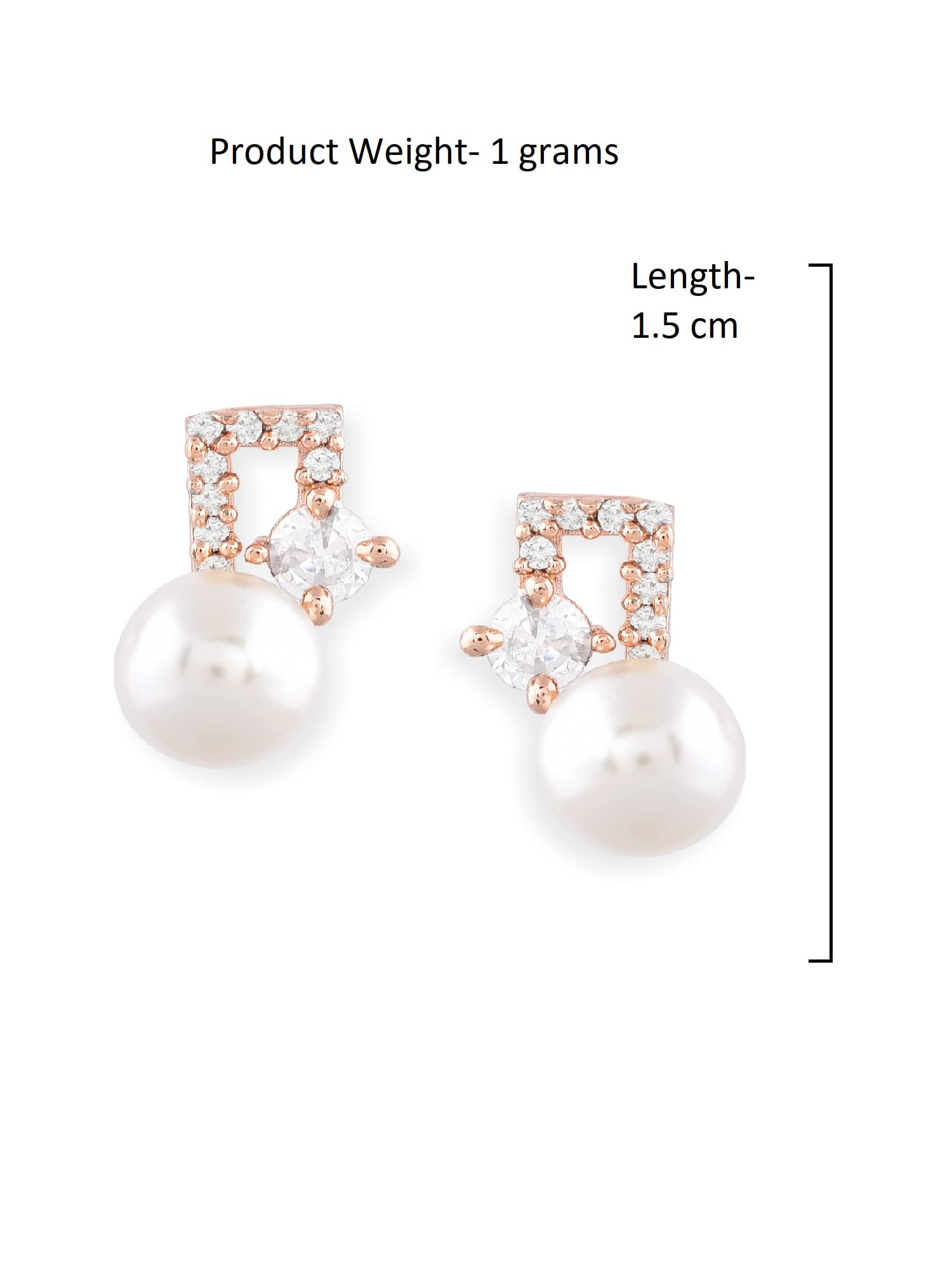 Cubic Zirconia Brass Stud Earring Women-ZPFK10392