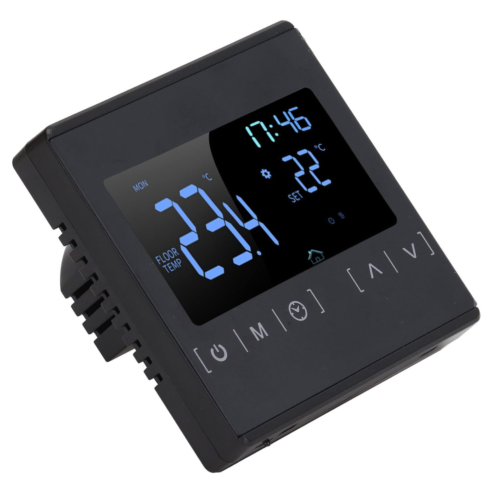 (MH1822D wersja czarna) ogrzewanie podłogowe, inteligentne sterowanie, połączenie, regulator temperatury, programowalny dotykowy panel temperatury, AC 85 V-250 V