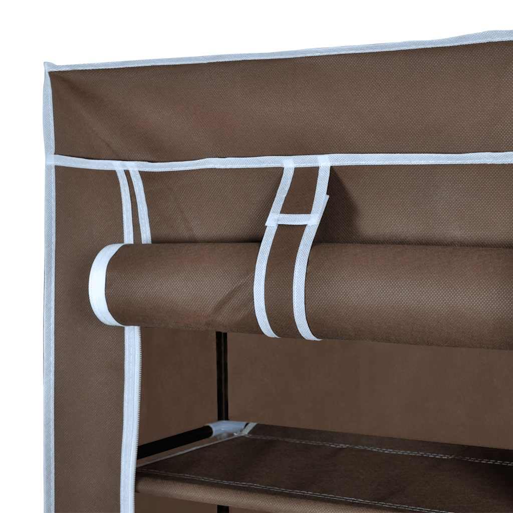 Armario para zapatos (8 capas, tejido no tejido marrón, 57 x 29 x 162 cm, ahorra espacio, apilable para pasillo, dormitorio, pasillo, pasillo, almacenamiento cerrado para hasta 20 pares de
