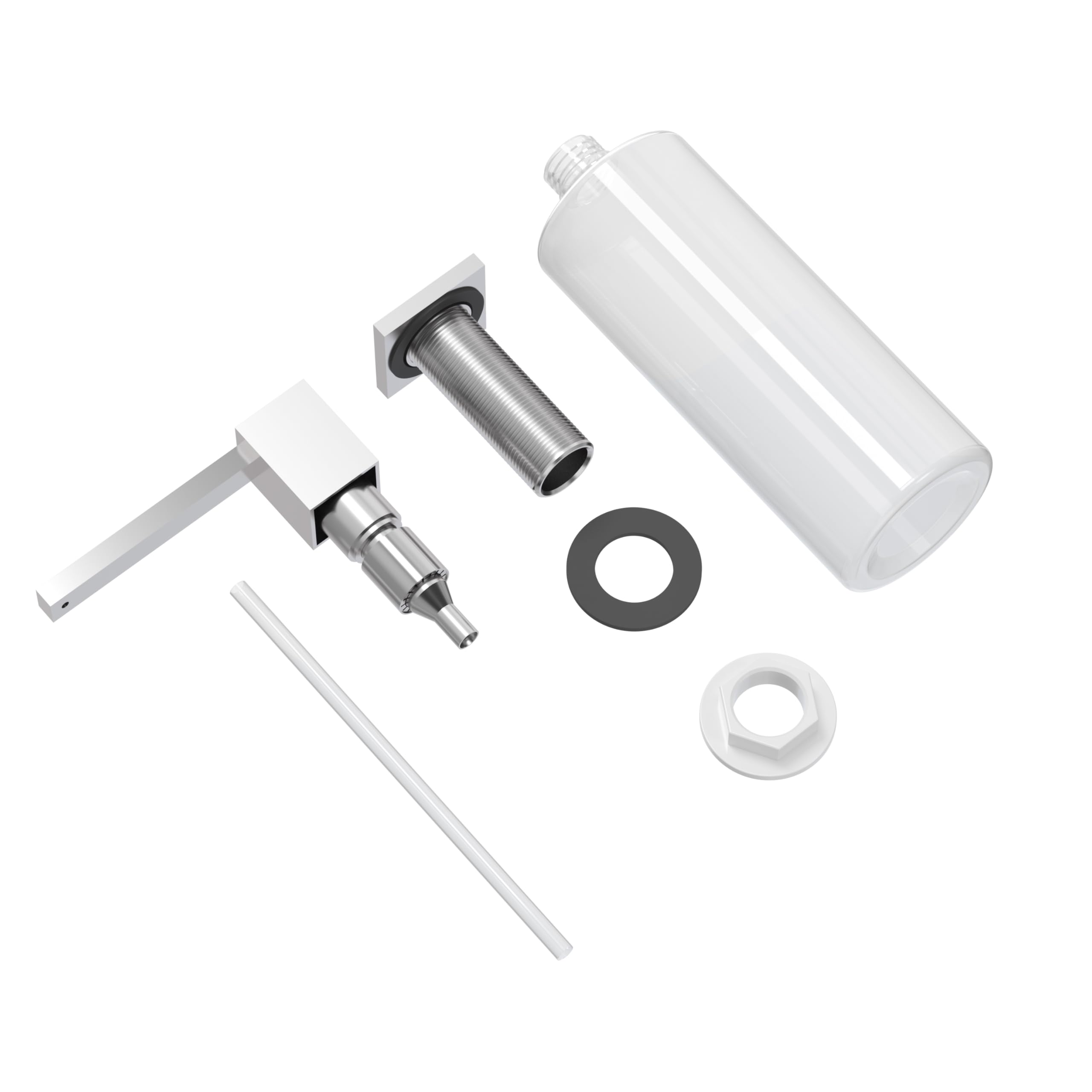 QUADRON Seifenspender Emma Edelstahl 350ml Spülmittelspender, Metall & Plastic Nachfüllbarer Soap Dispenser, Spender Geeignet für Küche, Handseife, Shampoo, Duschgel, Waschmittel, Bad
