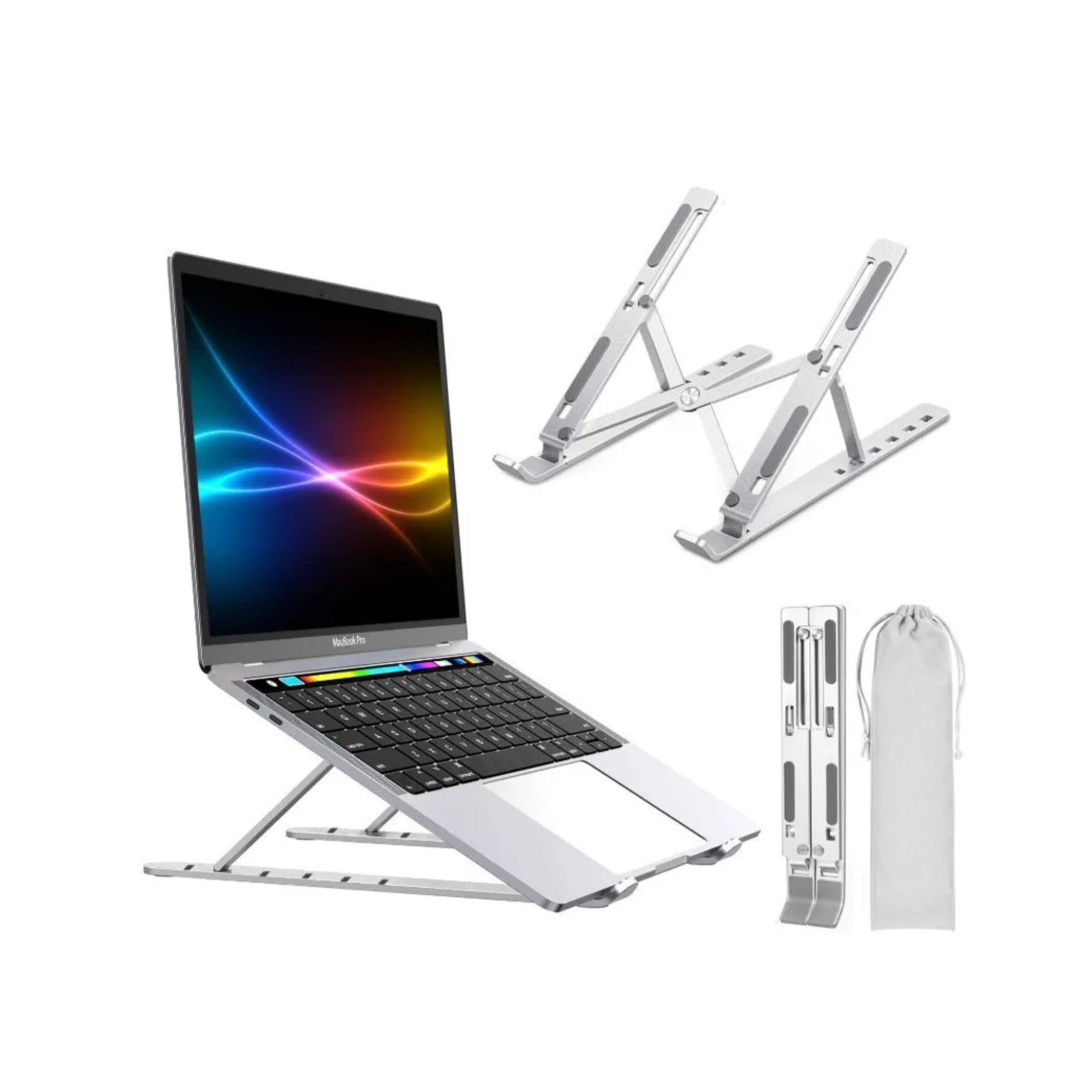 HUMAIZAR Foldable Aluminium Laptop Stand – Ergonomic Adjustable Laptop Holder, Portable Tablet Stand, Cooling Design, Anti-Slip Stable Stand for Work, Study, Travel | Gift for Students & Girls 3