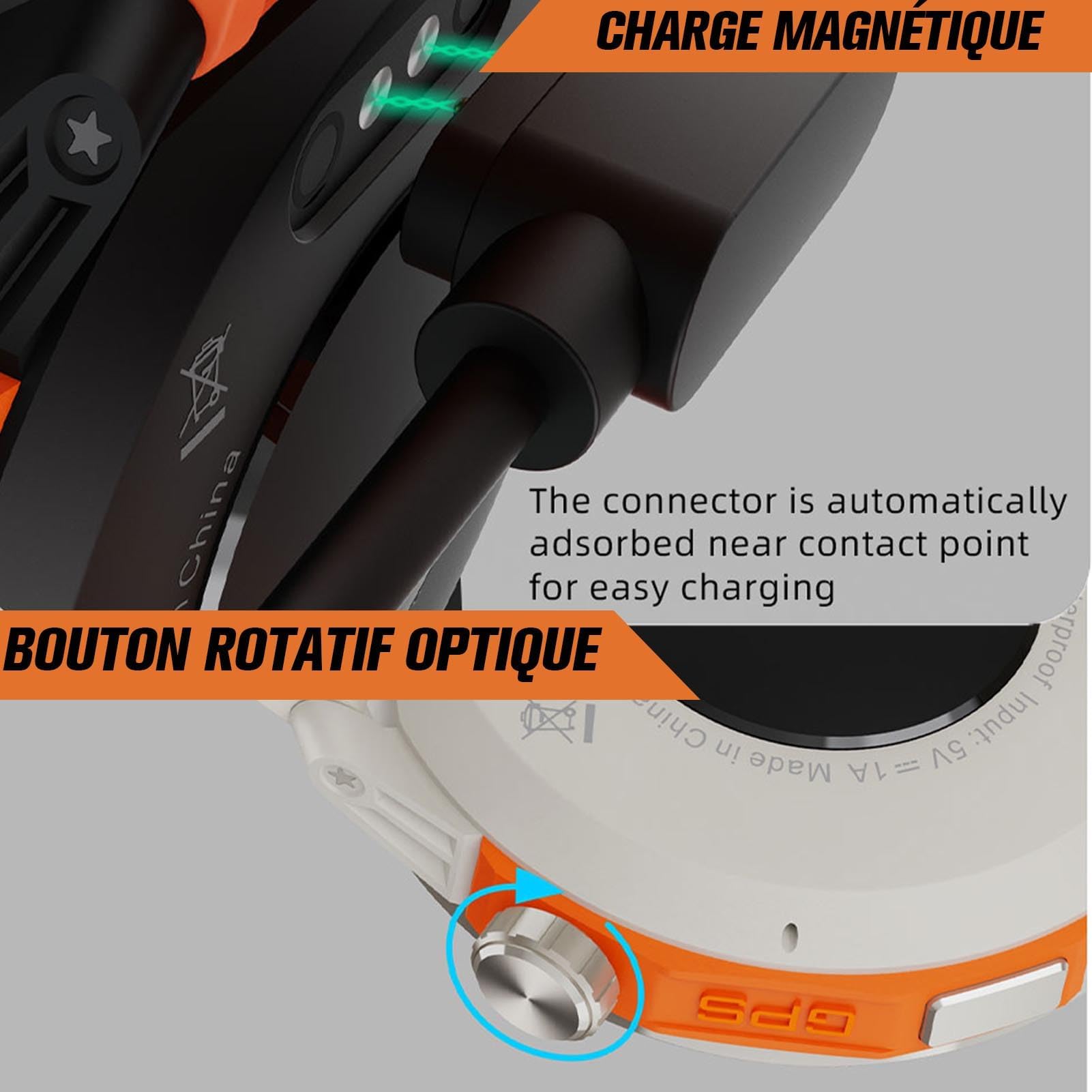Orologio GPS impermeabile Orologio da uomo donna sportivo multi attività pedometro chiamate Bluetooth lunga durata monitoraggio frequenza bussola monitoraggio pressione atmosferica, Altimetro 1ATM