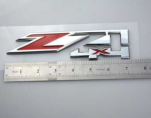 Miniatura 6 de Aimoll 2 piezas. Emblemas Z71 4x4 para GMC Chevy Silverado Sierra Tahoe Suburban Nuevo 1500 2500 3500 Vinilo (Cromo Rojo)