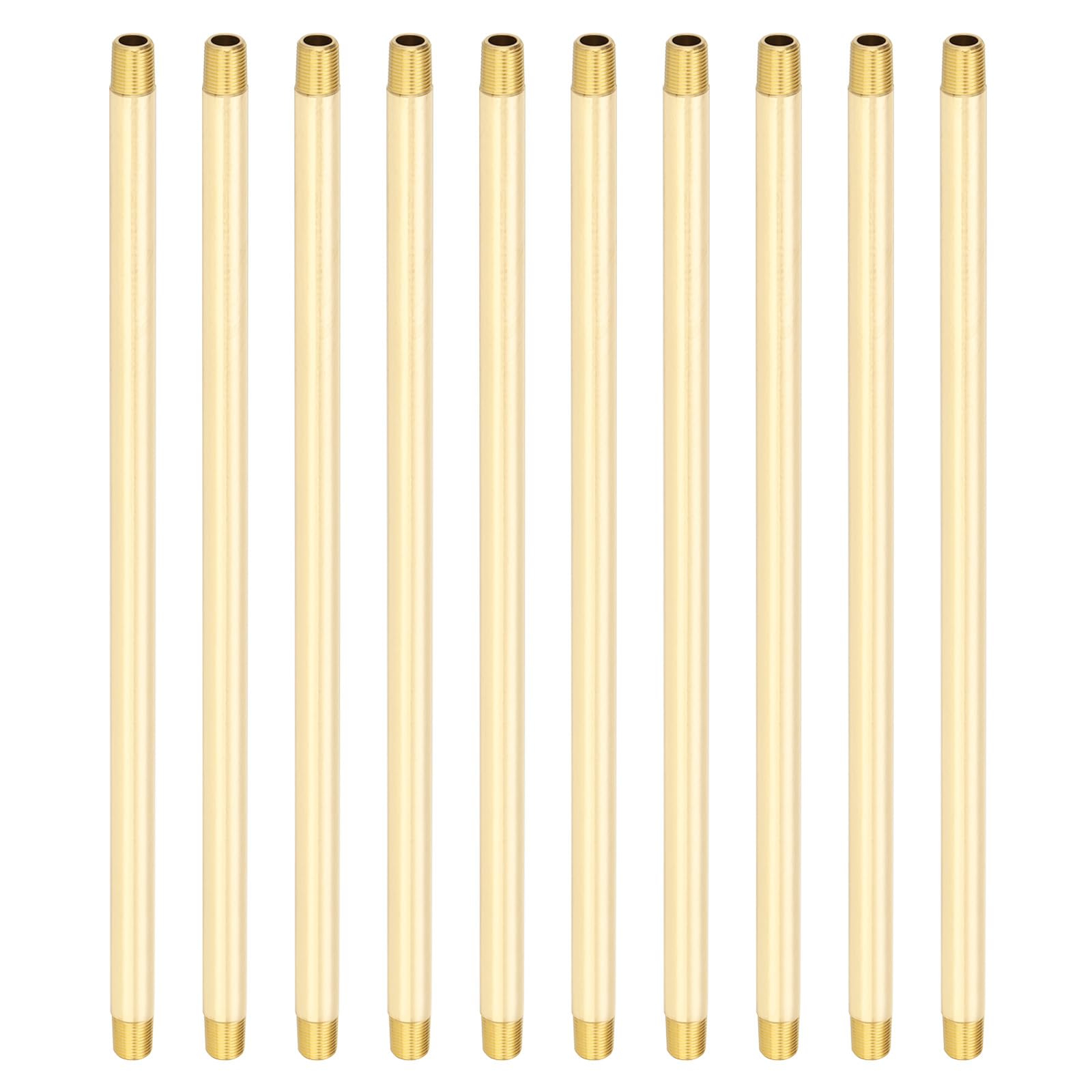 PATIKIL Raccordo Maschio In Ottone 1/8" x 1/8" NPT Con NipTerminale Lungo, 10Pz Tubo Rettilineo Lungo 12" Per Collegamento Carburante, Aria, Acqua, Olio, Gas, 1200PSI