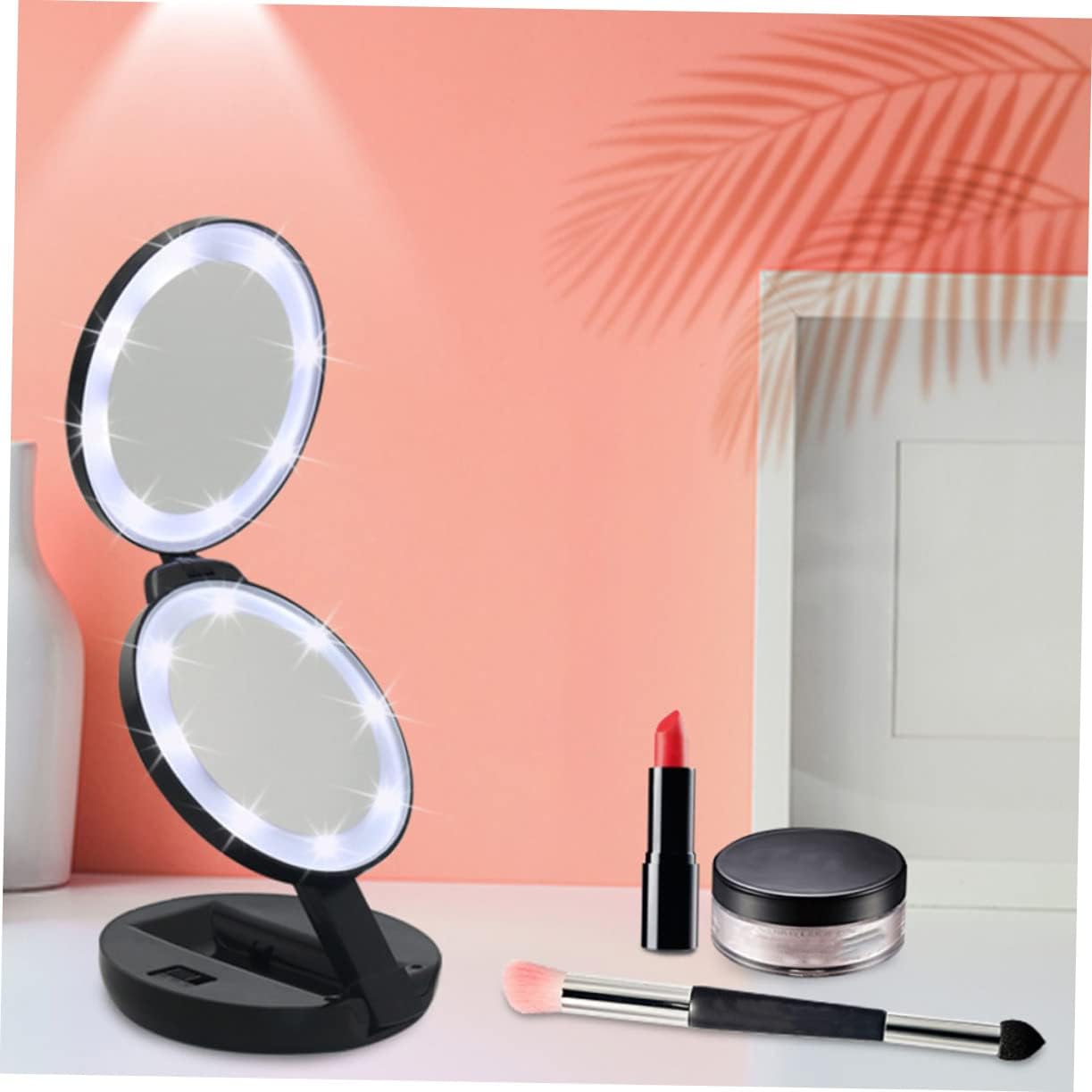 3-Fold Portable Makeup Mirror Double-Sided Compact Folding Mirror for Travel Lightweight Handheld Vanity No Batteries Required