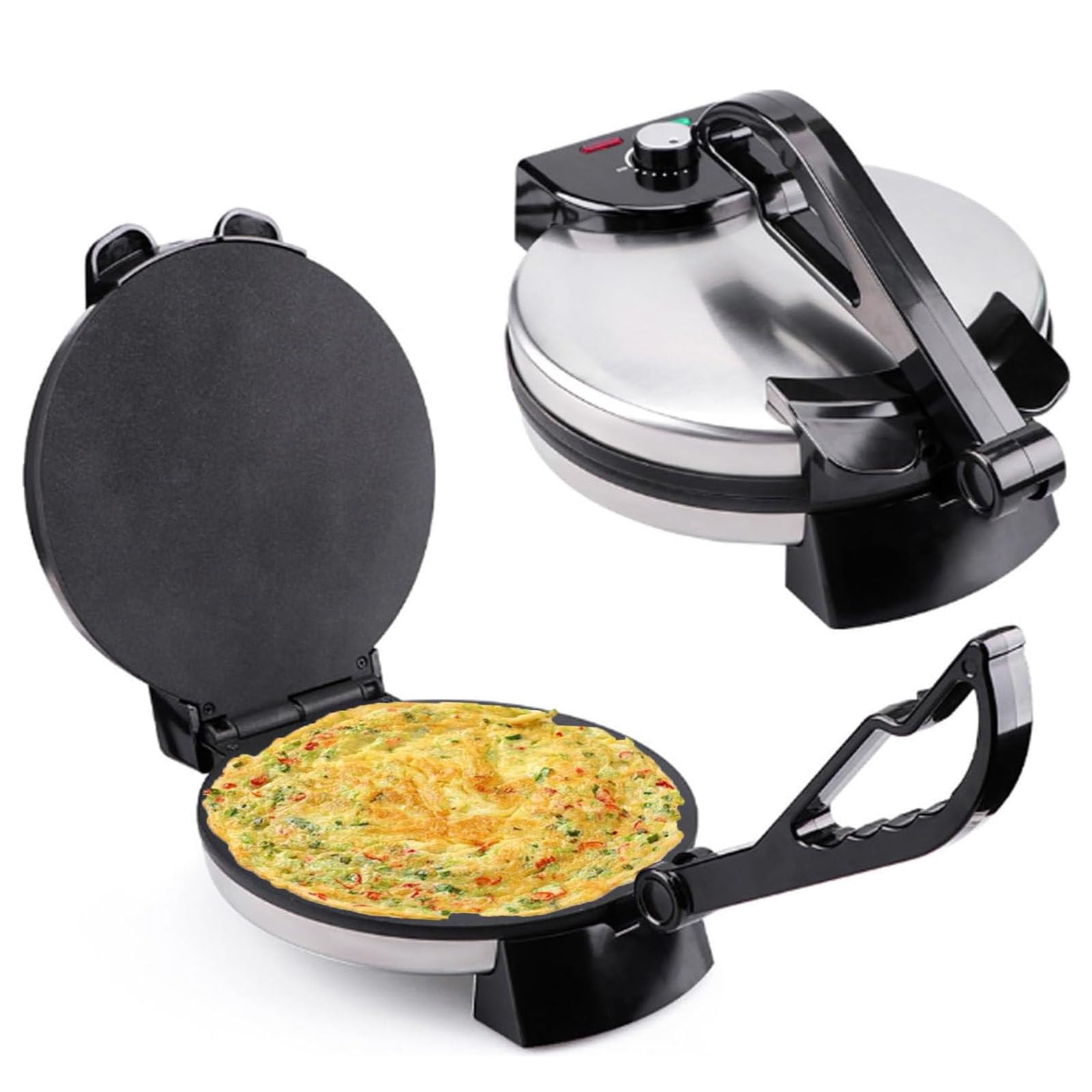 Roti Maker Chapati Maker - Pressa per Tortilla in Stile Messicano, per Realizzare Tortillas Fatti in casa, Tacos Flatbreads Chapati, in Acciaio Inox,110v-1100W
