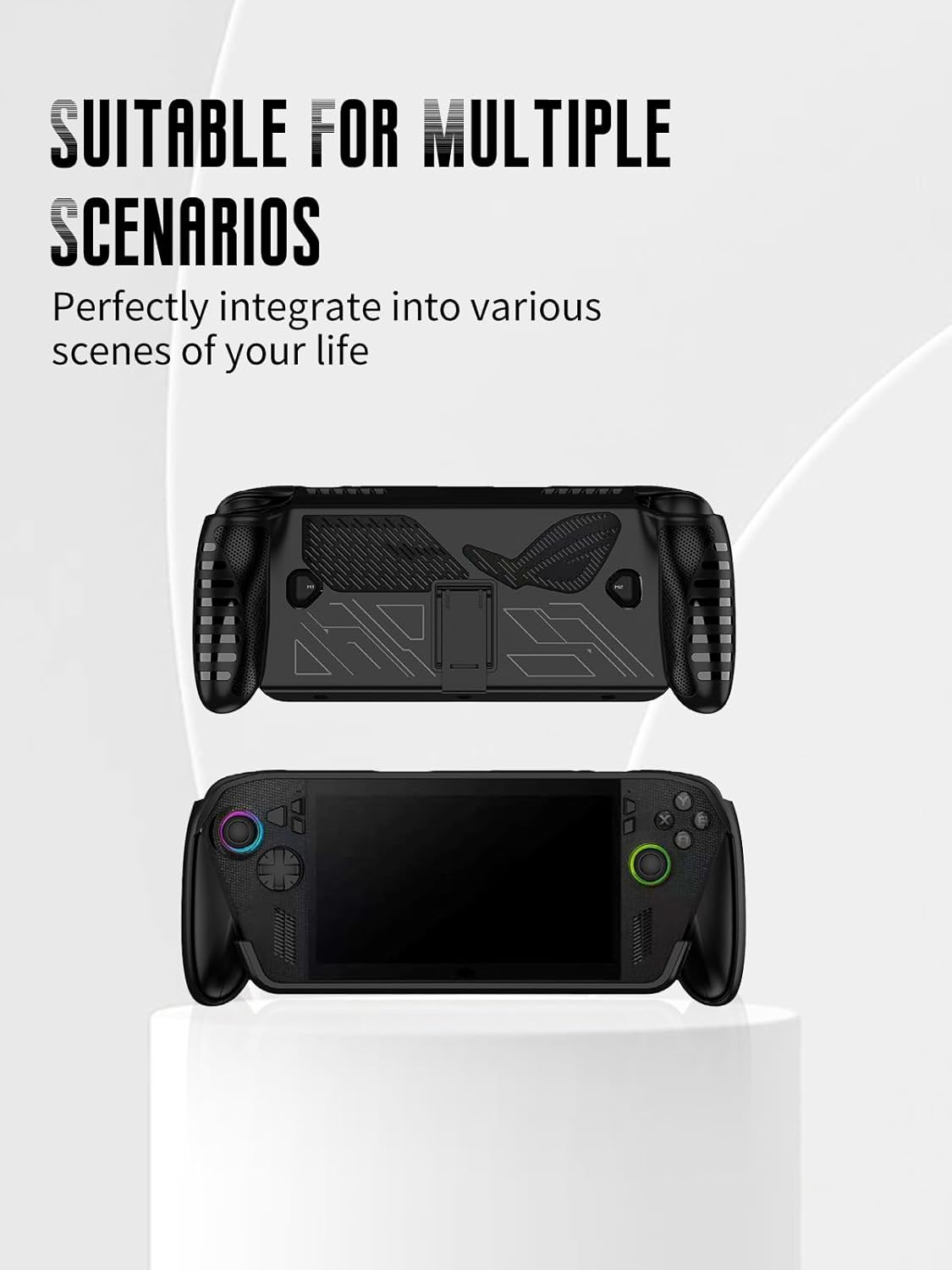 Case for ASUS ROG Xbox Ally/Ally X 2025, FJIASTB Flexible TPU Shockproof Cover with Kickstand (Black) - Image 6