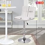 BestOffice Tabourets de comptoir de hauteur de bar 2 PU Cuir pivotant BarStools pour Tabouret de cuisine Tabourets de comptoir réglables en hauteur Chaise à manger avec dossier (blanc)