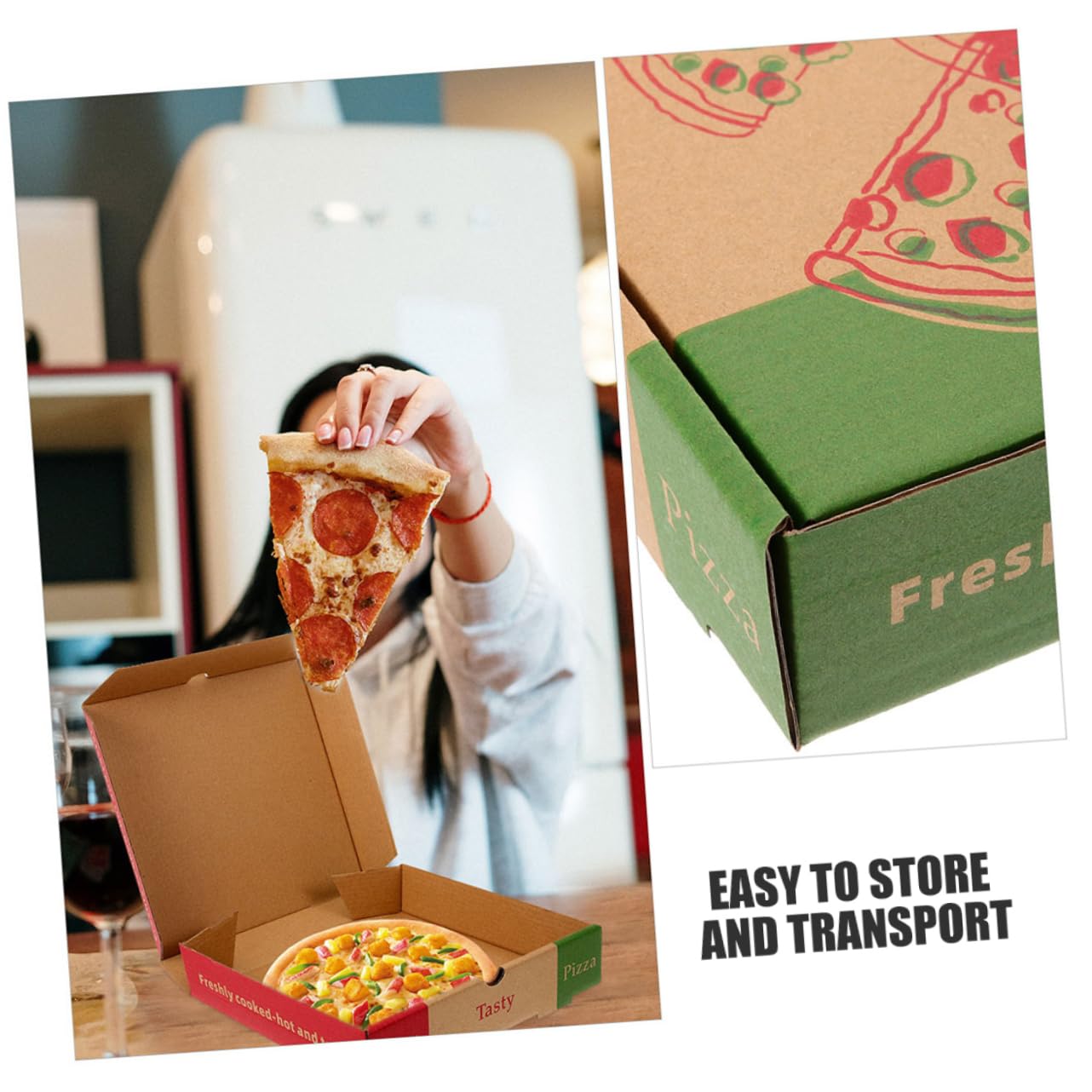Hemobllo Cajas de Pizza de Cartón Corrugado Ideales para Almacenamiento y Envío de 7 Pulgadas 20 Papel Seguro para Alimentos para Fiestas y Takeout