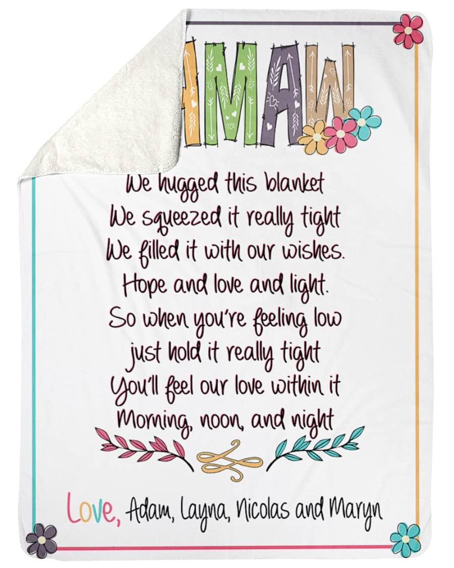 Personalized Blanket For Nana With Grandkids Name, 45 OFF