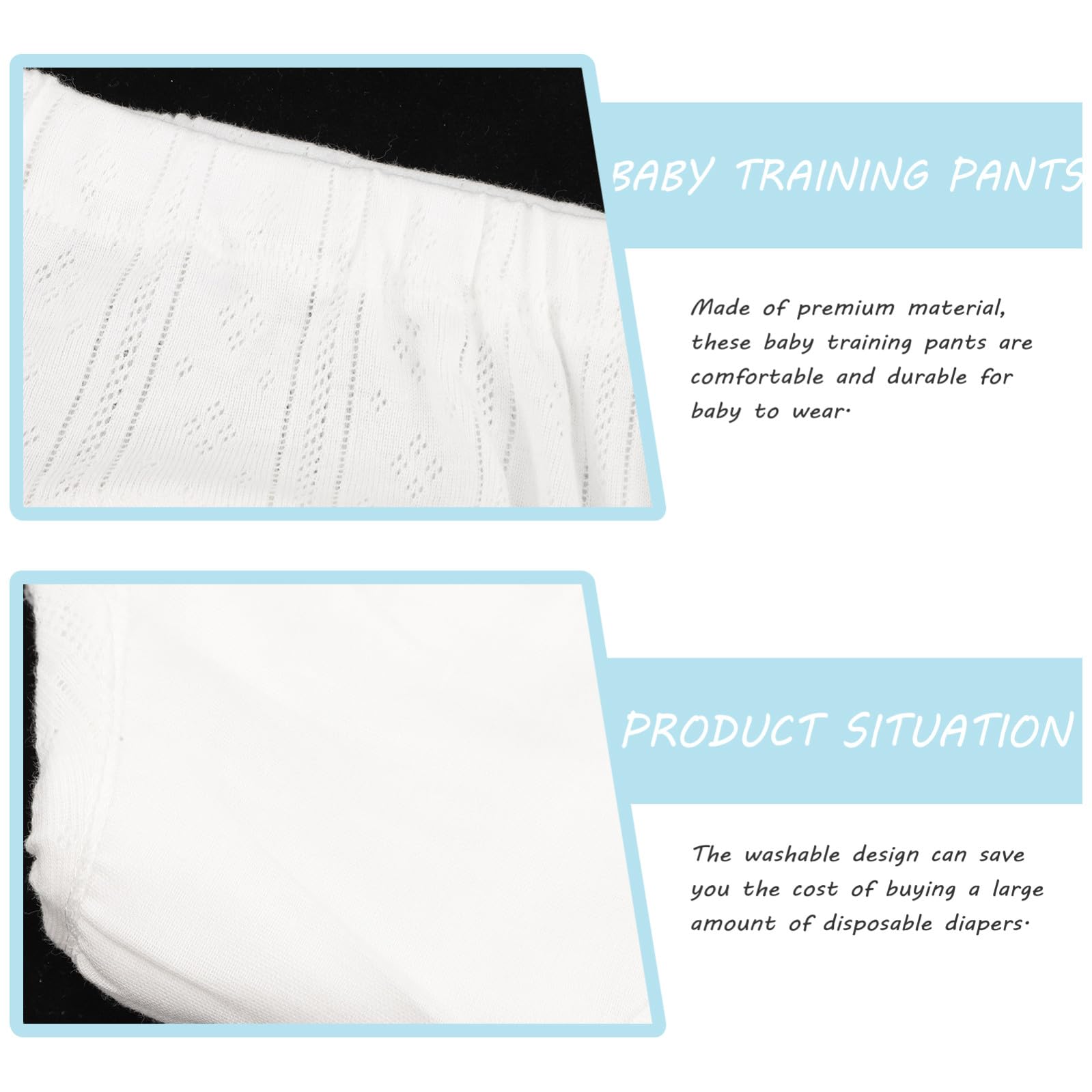 YARNOW Pantalones de Entrenamiento Lavables Cintura Elástica Cómoda para Bebés de Algodón Paquete de 5 Piezas, Talla para Bebés de 9-11kg, Ideales para Aprender a Ir al Baño