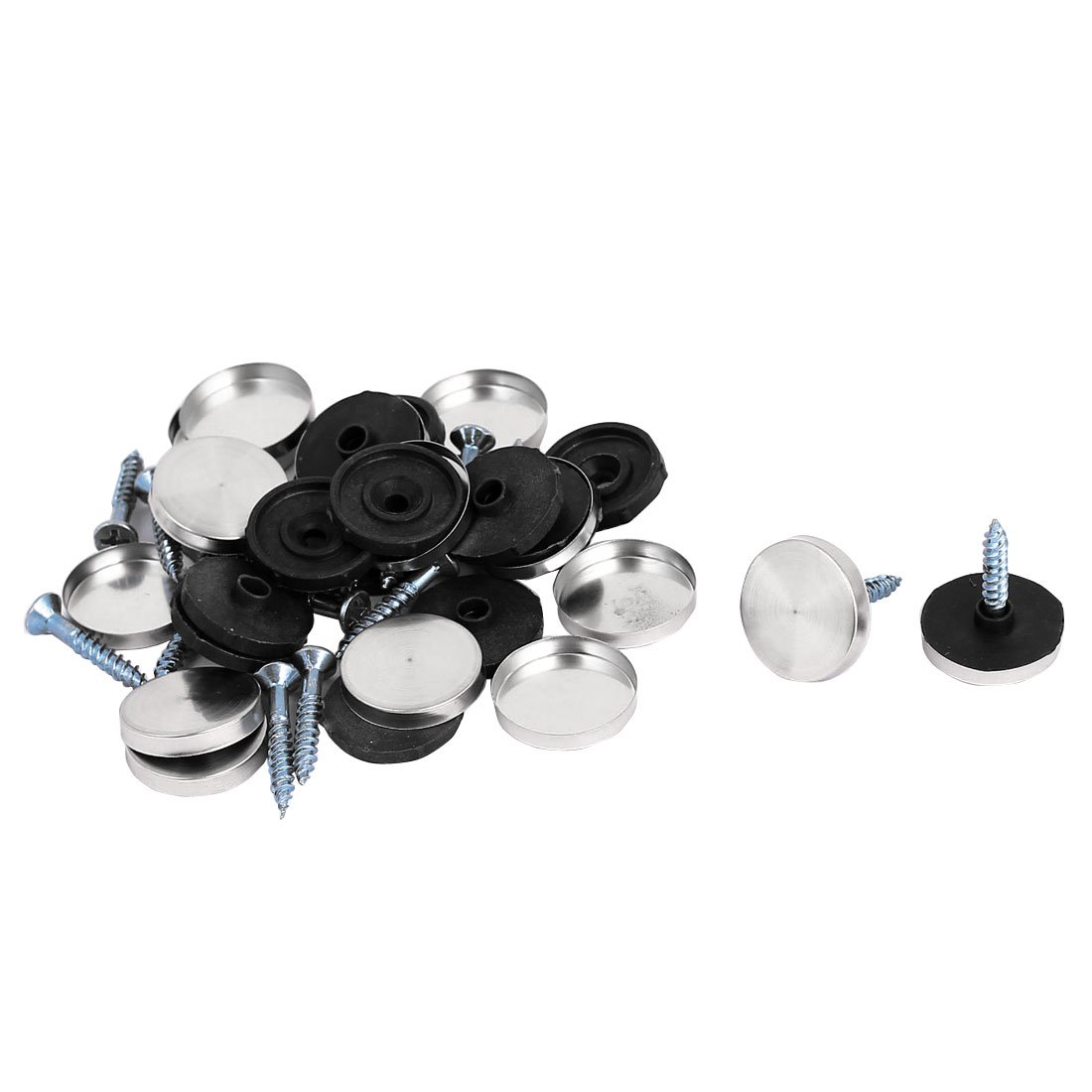 Aexit 20mm Dia Quality Parts Cap Glass Table Decorative Stainless Steel Mirror Nail Fitting 16Pcs Model:36as405qo203