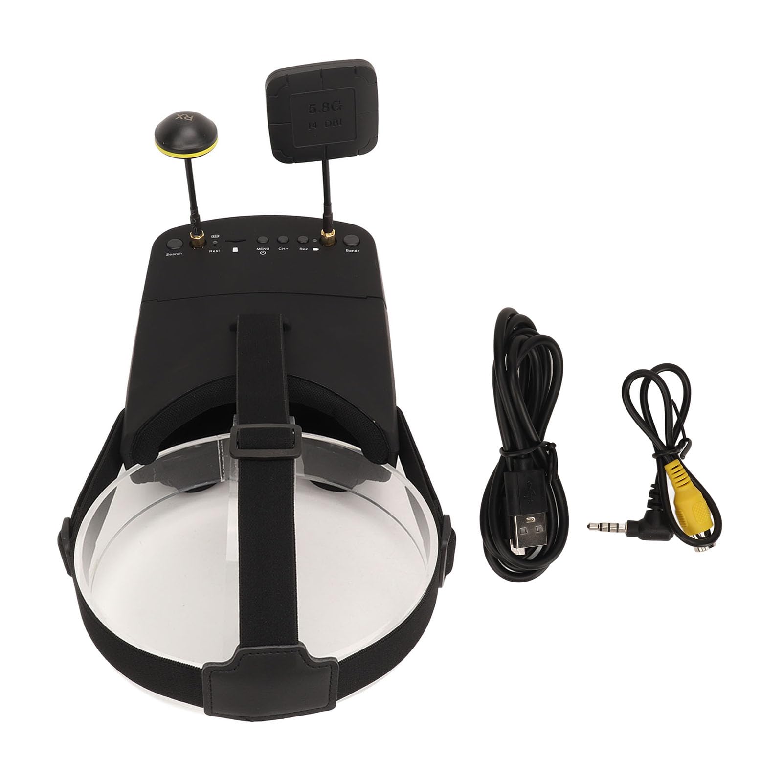 Gafas de drones de registro de DVR, FPV Goggles 5 pulgadas 5.8GHz 40Ch 800x480 Resolución, batería incorporada de 2000mAh para una experiencia FPV mejorada para una