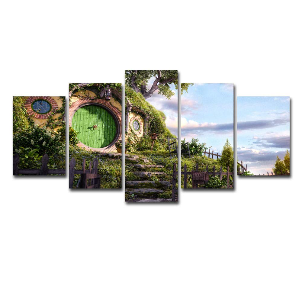 WJWORLD 5 panel picture poster canvas art wall print home decor living room modern painting artwork/Lord of the Rings/Gift / 10A-150 * 80cm-Framed