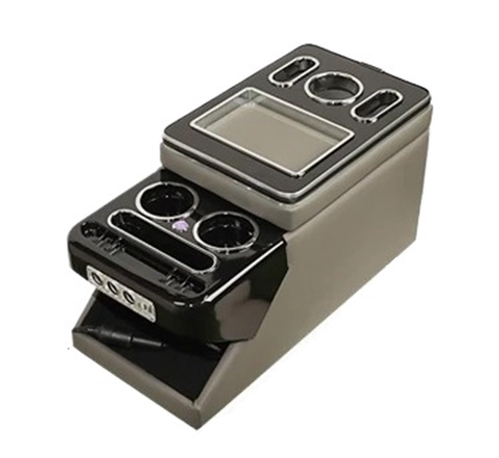 AWGNTQQ Car Armrests For Toyota For Proace Verso Front Handrail General Business Armrest Center Box Storage Apartment USB Charger MPV Storage(Style B-grey)