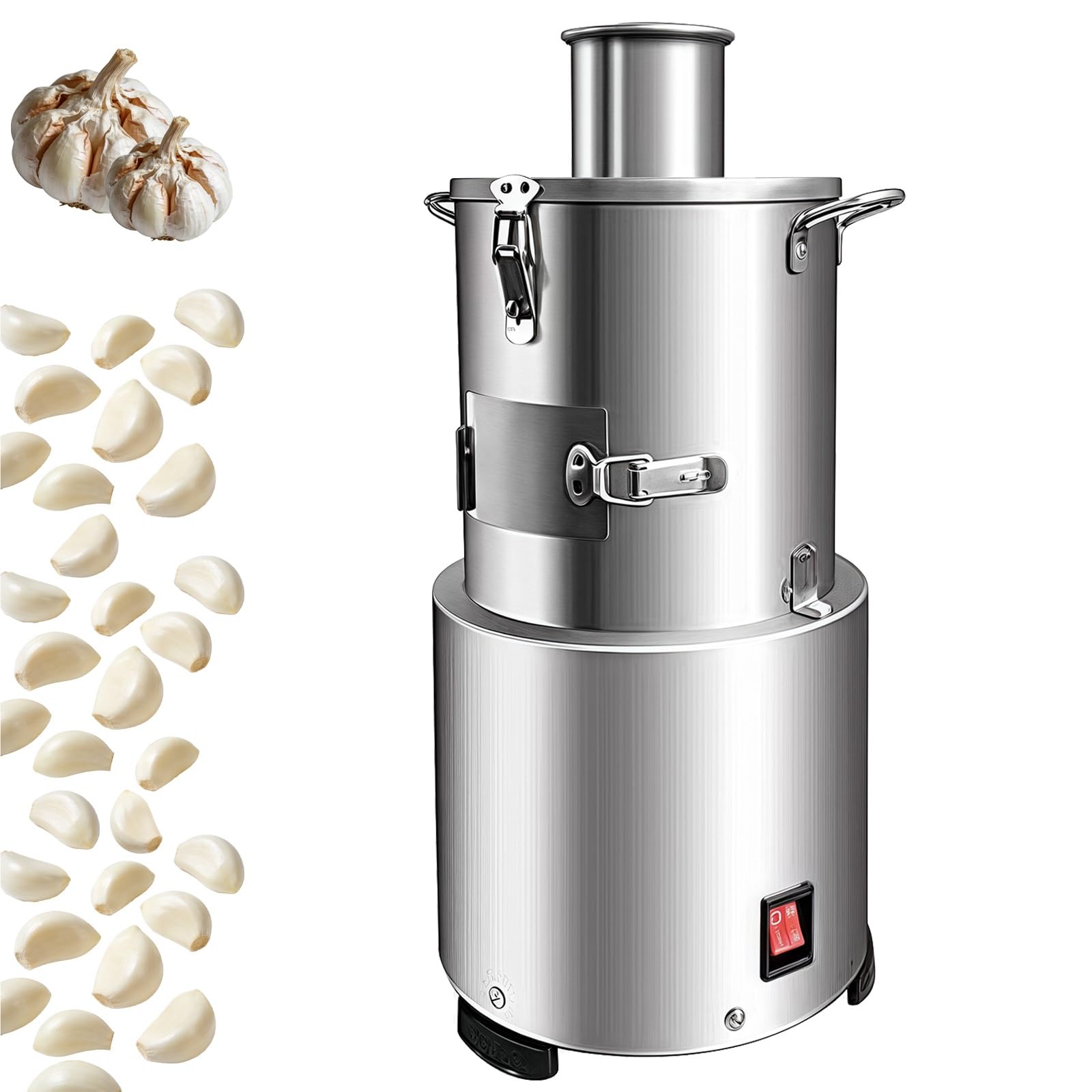 YXZYFPP 200W Electric Garlic Peeler Machine, Automatic Stainless Steel Separator, Efficient Whole Garlic Skin Remover for Restaurants, Quick 20-30kg/h Processing