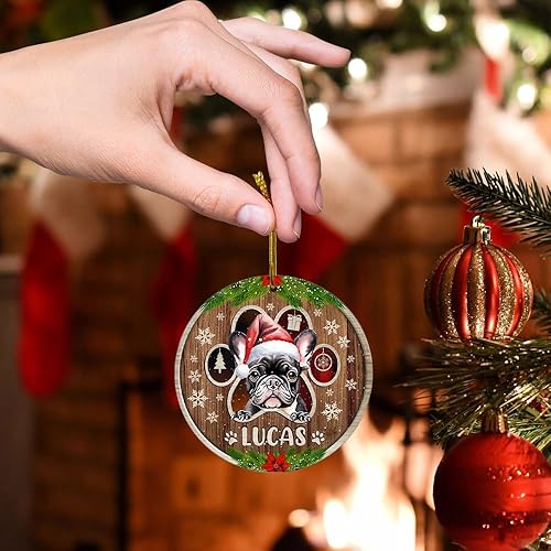 Miniatura 57 de Adorno personalizado de Yorkie para Navidad, adornos personalizados con nombre de mascota, adornos acrílicos para colgar en el árbol de la puerta