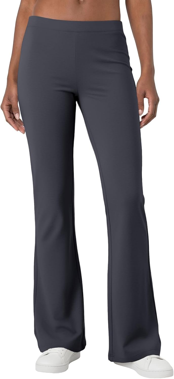 Womens Casual High Waist Flare Lounge Pants Stretchy Modal Bootcut Workout Trousers with Pockets