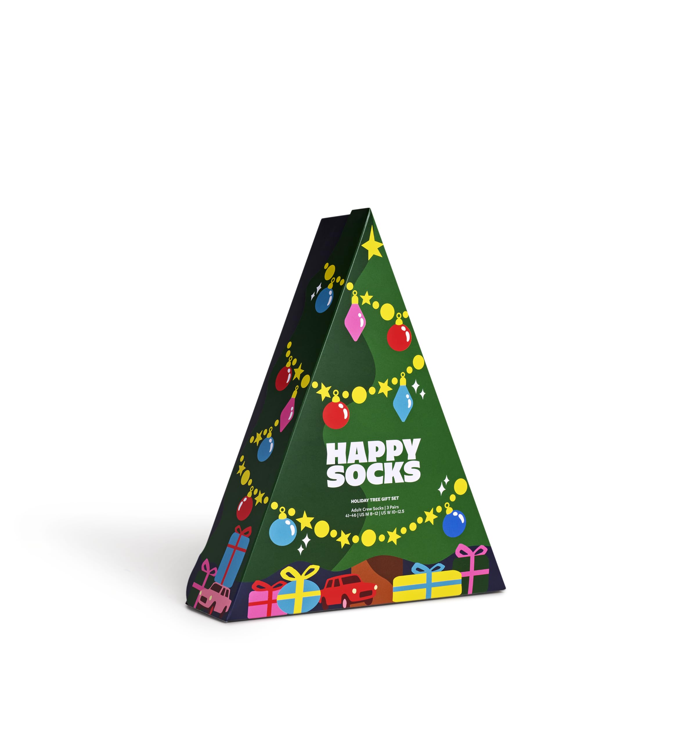 Happy Socks Christmas 'Holiday Tree' Gift Set-3 Pack Calzini, Verde, 7-11 (Pacco da 3) Unisex-Adulto
