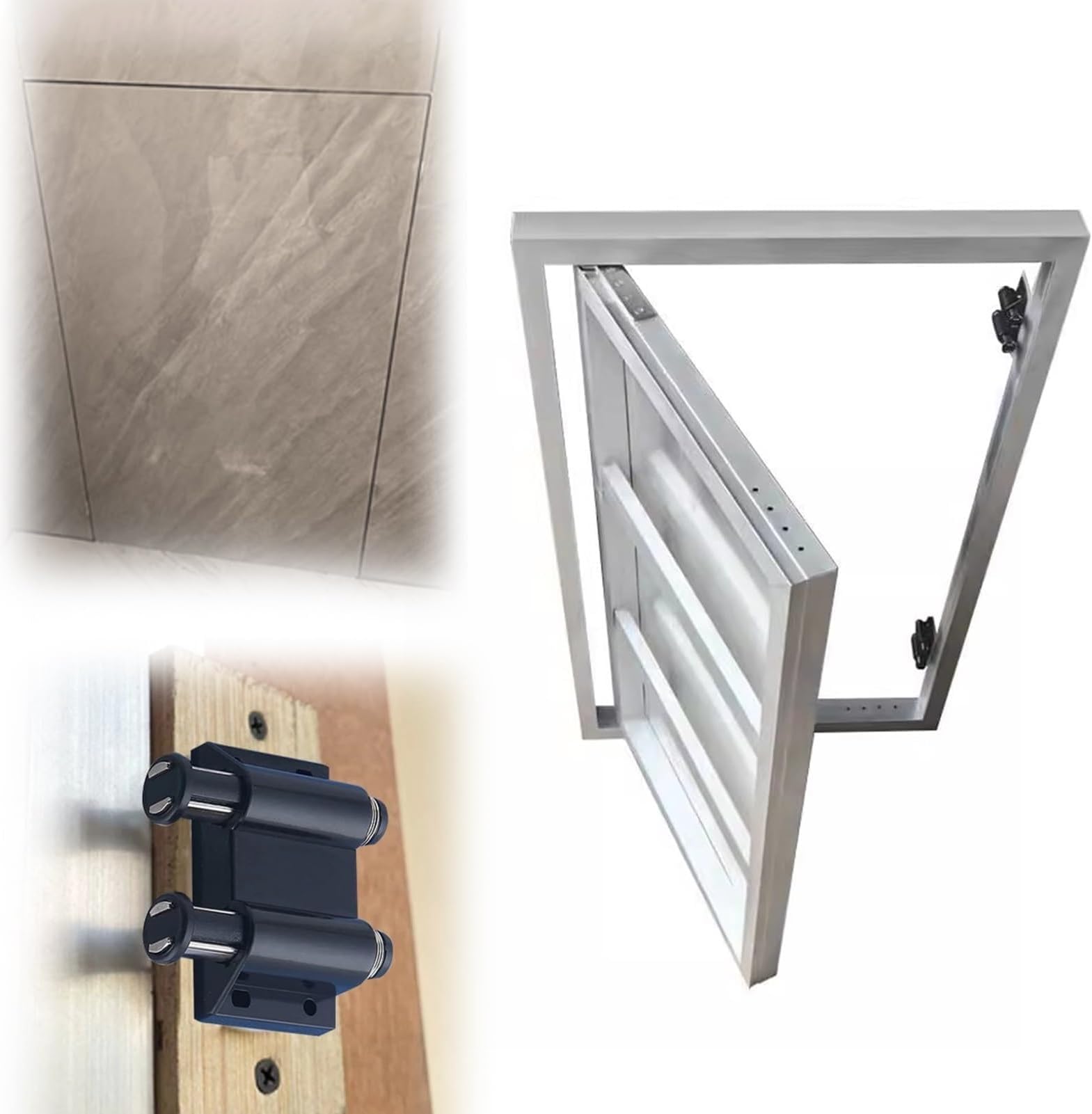 Concealed Access Panel For Tile Wall, Flush-mounted Access Hatch Panels,Push Button Magnetic Access Door, Flush Mount Inspection Door Service Revision Hatch(300x400mm)