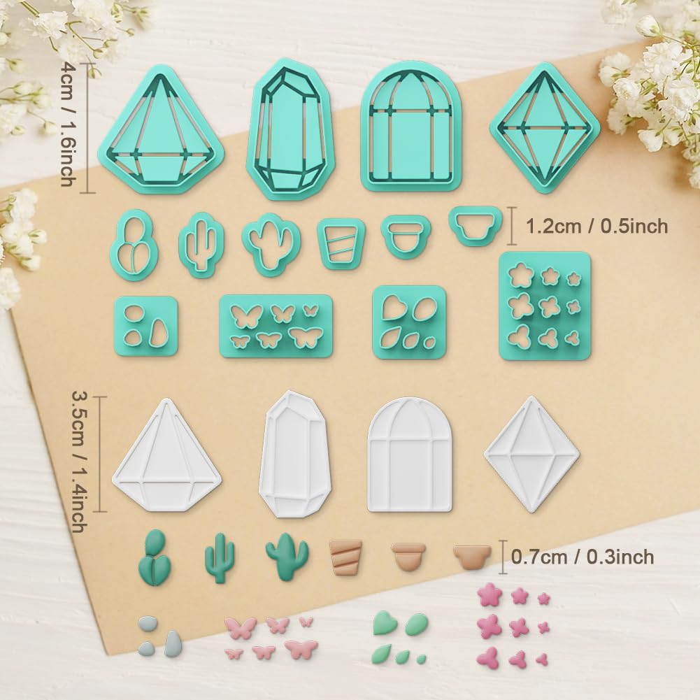 ORIGACH 14 Pcs Terrariums and Cactus Polymer Clay Cutters - Image 3