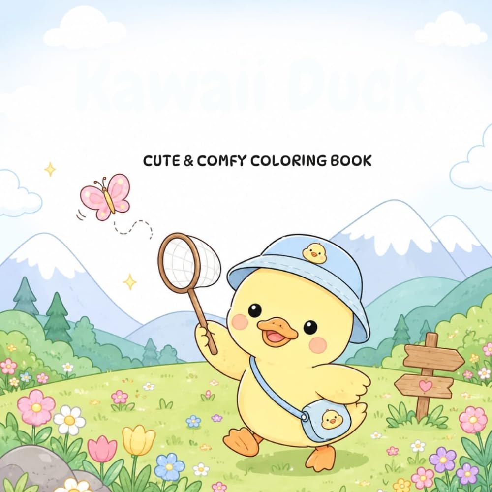 Kawaii Duck: CUTE & COMFY COLORING BOOK