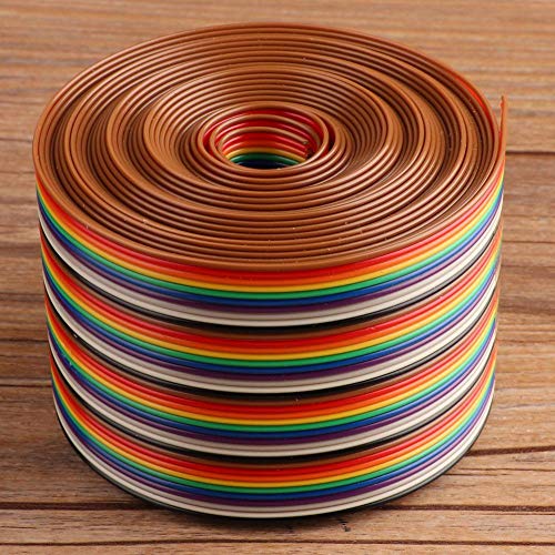 Cable plano arcoíris Walfront de silicona flexible con doble hilo superfino 4