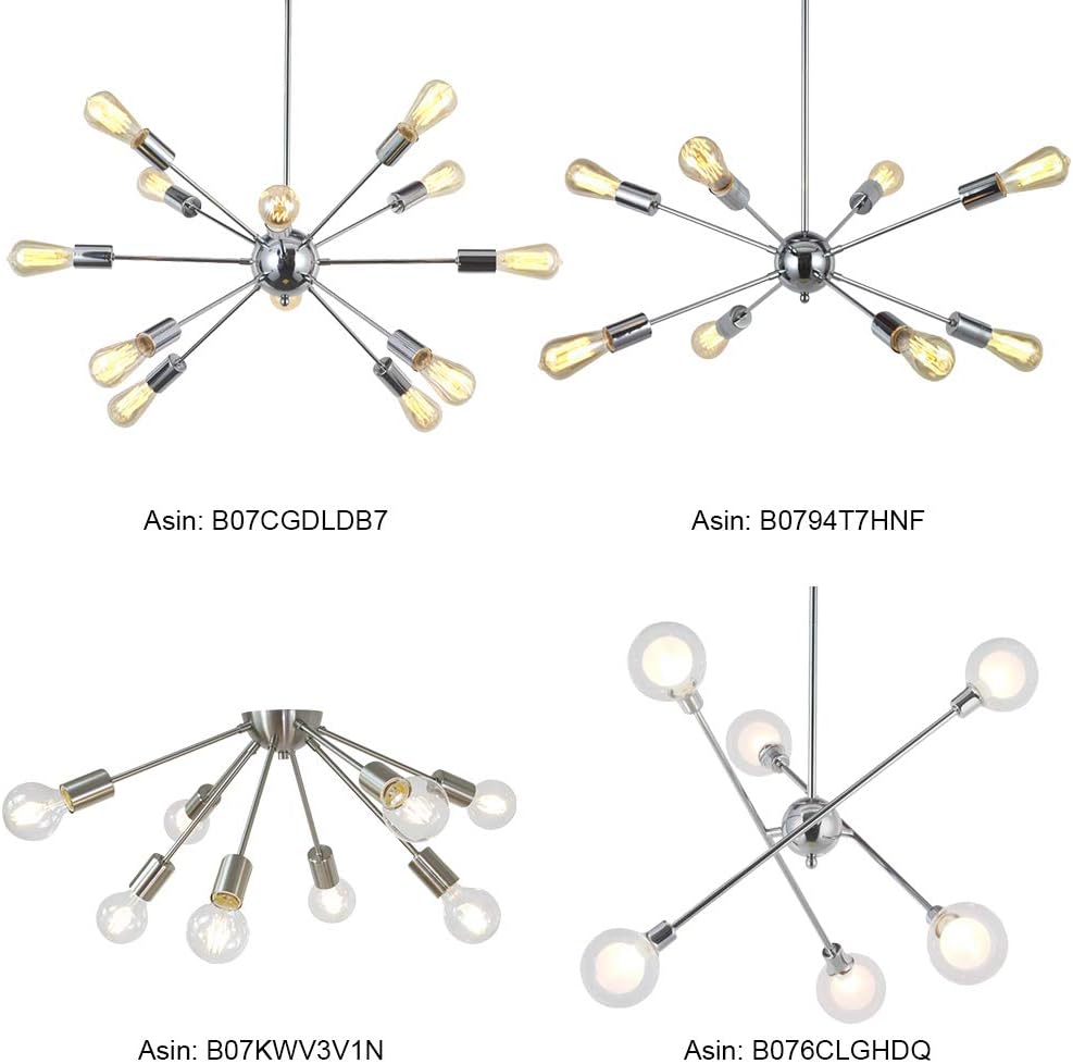 Bеѕt Cуbеr Dеаlѕ 🔥 VINLUZ 6-Light Sputnik Chandelier Brushed Nickel Ceiling Light Fixture Modern Chandelier Lighting for Dining Room Living Room Kitchen