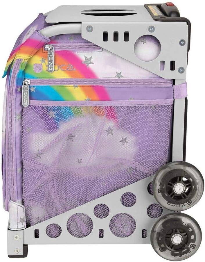 ZUCA Unicorn Sport Insert Bag and White Frame with Flashing Wheels