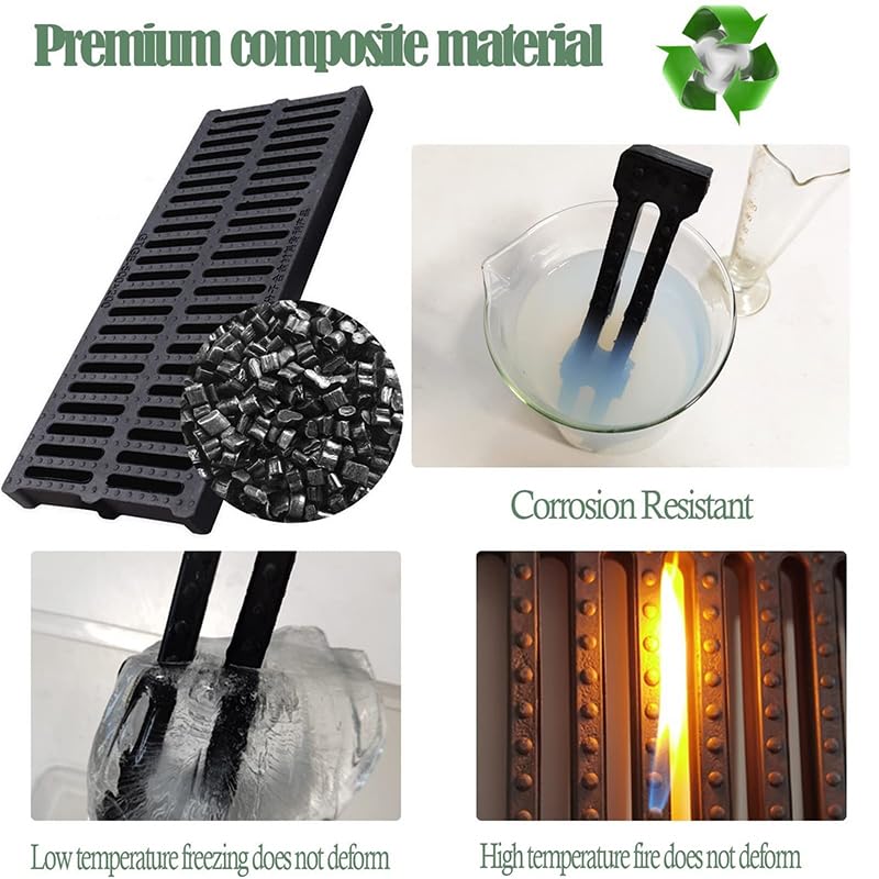 Caniveau Exterieur Grille De Drainage Grille Caniveau Systèmes De Drainage Caniveau Terrasse Caniveau Extérieur Système De Drainage Pour Terrasse Piscine Jardin Garage Jardin Grilles (50x20x2cm)