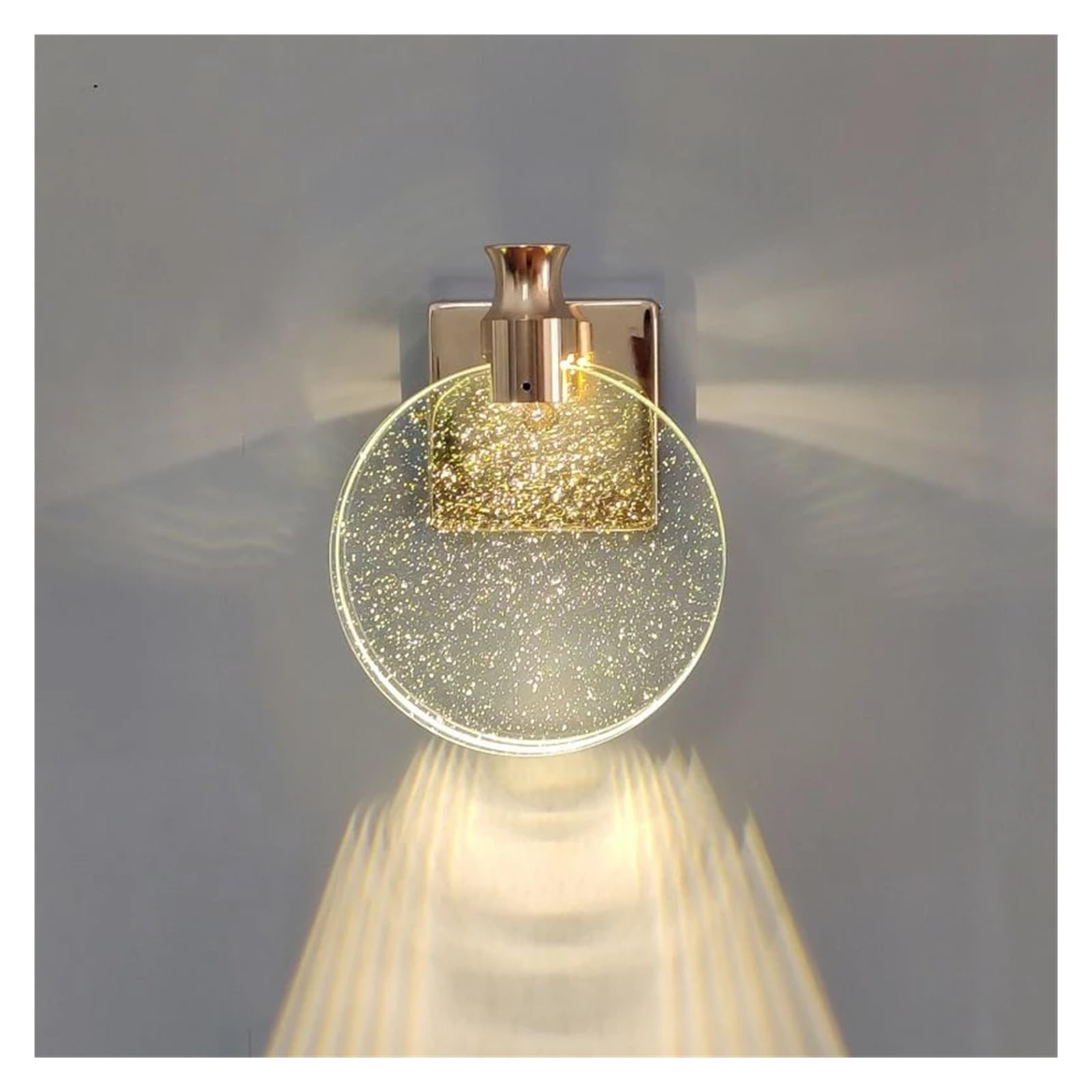 ZTCHSENZT Modern Wall Lamp Simple Crystal Wall Scones Bedroom LED Glass Wall Light Living Room Indoor Decor Lighting Mirror Lustre Fixture ?,Gold-3colors dimming