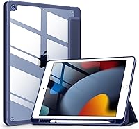 Vista 26 de VIKESI - Funda para iPad de 9ª / 8ª / 7ª generación de 10.2 pulgadas (lanzada en 2021/2020/2019), parte trasera transparente, cubierta de marco