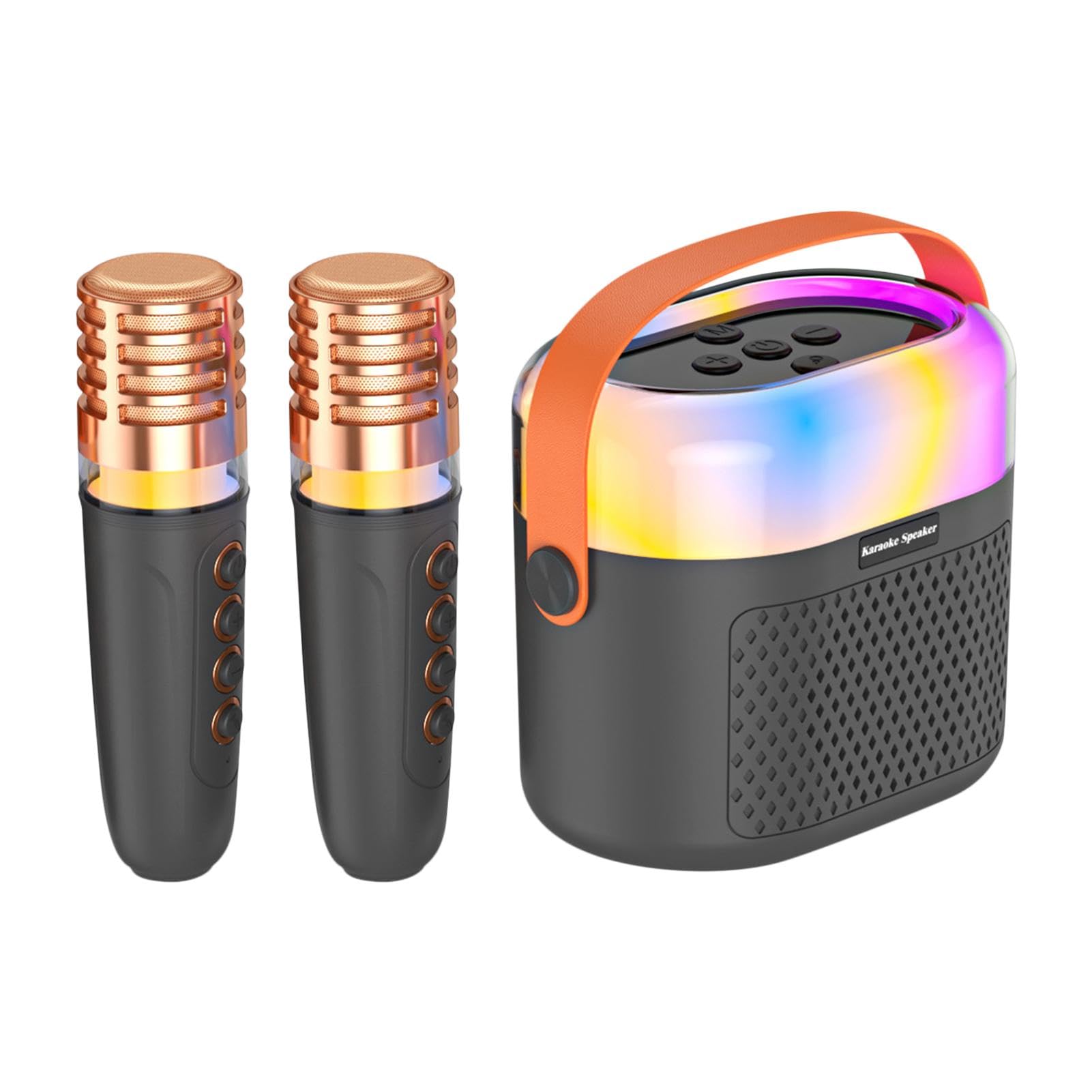 Maszyna do karaoke, 1200 mAh maszyna do karaoke dla dzieci, urocza maszyna do karaoke, ma?e urz?dzenie do karaoke, 2 mikrofony bezprzewodowe, przeno? maszyna do karaoke dla dzieci K i doros?ych