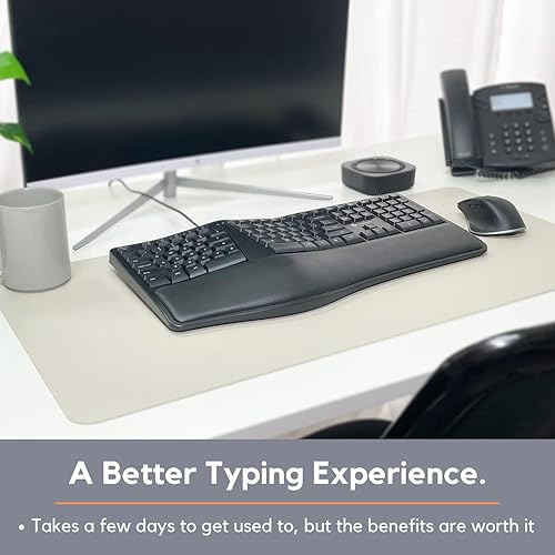 Miniatura 2 de Teclado ergonómico X9 con cable con reposamuñecas acolchado, escribe de forma natural y cómoda durante más tiempo - Teclado USB con cable para