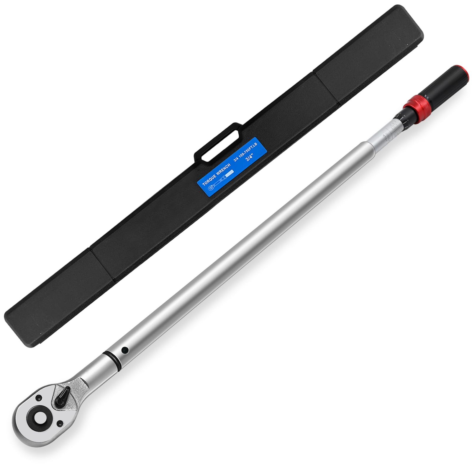 Roartisa 100-750ft. lb 3/4 Drive Torque Wrench, Dual-Direction Adjustable High Accuracy Torque Wrench, ±3% Click with Buckle for Car Trucks Oil Rigs
