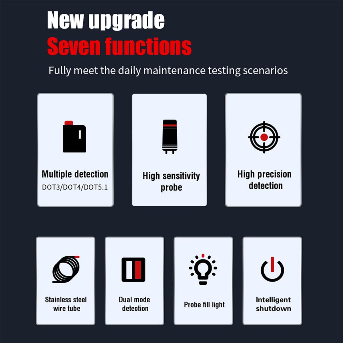 Strumento di rilevamento dell'olio dei freni Diagnosi del liquido dei freni automobilistico Tester del contenuto di umidità del freno Display digitale DOT3 DOT4 DOT5.1